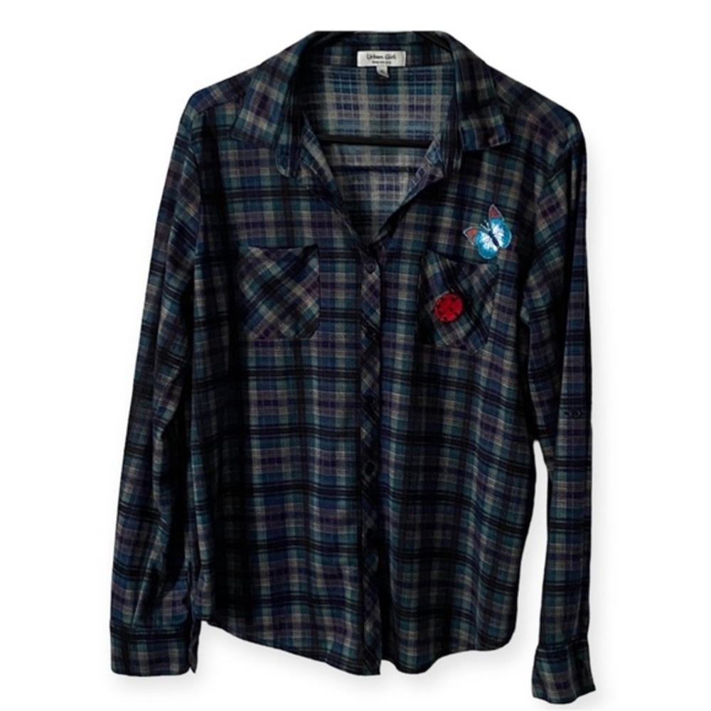 Urban Girl Shirt Women’s Junior Size XL Button Down Long Sleeve Polyester
